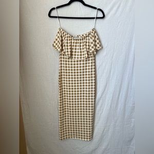 NWT MATERNITY STRAPLESS Body con dress / gingham / plaid / western